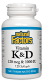 Natural Factors Vitamin K & D 120 Softgels