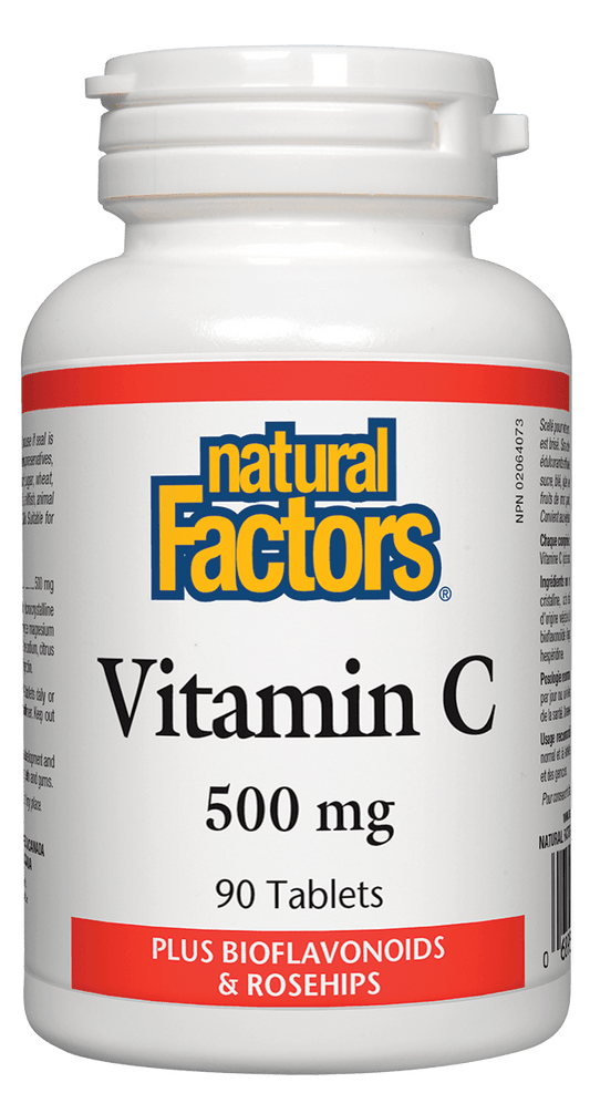 Natural Factors Vitamin C 500mg Plus Bioflavonoids & Rosehips 90 Tablets