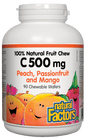 Natural Factors Vitamin C 500mg Natural Fruit Chew Peach, Passionfruit & Mango 90 Tablets