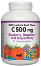 Natural Factors Chewable Vitamin C Blueberry, Raspberry Boysenberry 500mg 90 Chewable Wafers