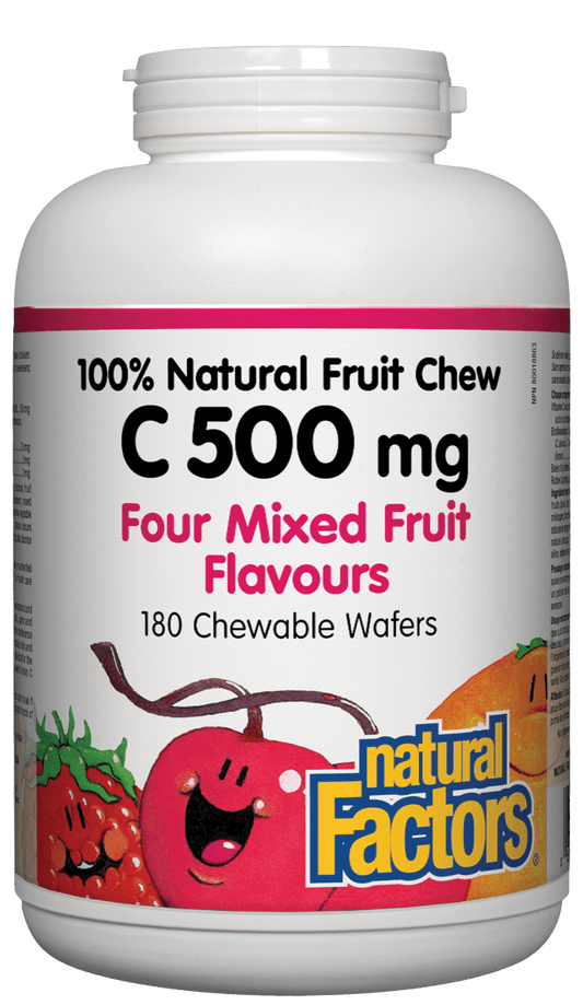 Natural Factors Vitamin C Natural Chew Mixed Fruit 500mg 180 Tablets