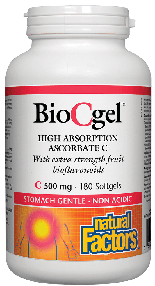 Natural Factors BioCgel High Absorption Ascorbate 500mg 180 Softgels