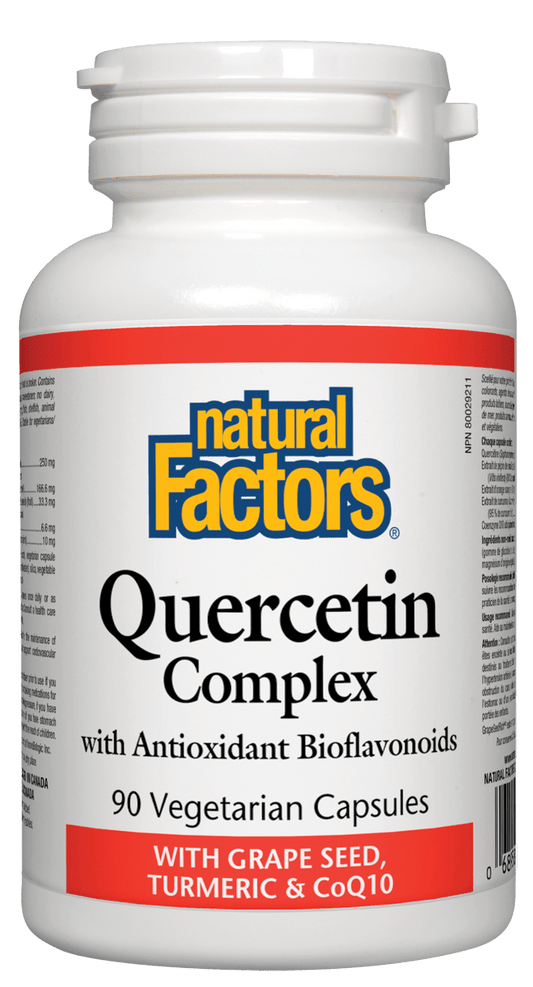 Natural Factors Quercetin Complex with Grapeseed, Turmeric & CoQ10 90 V-Capsules