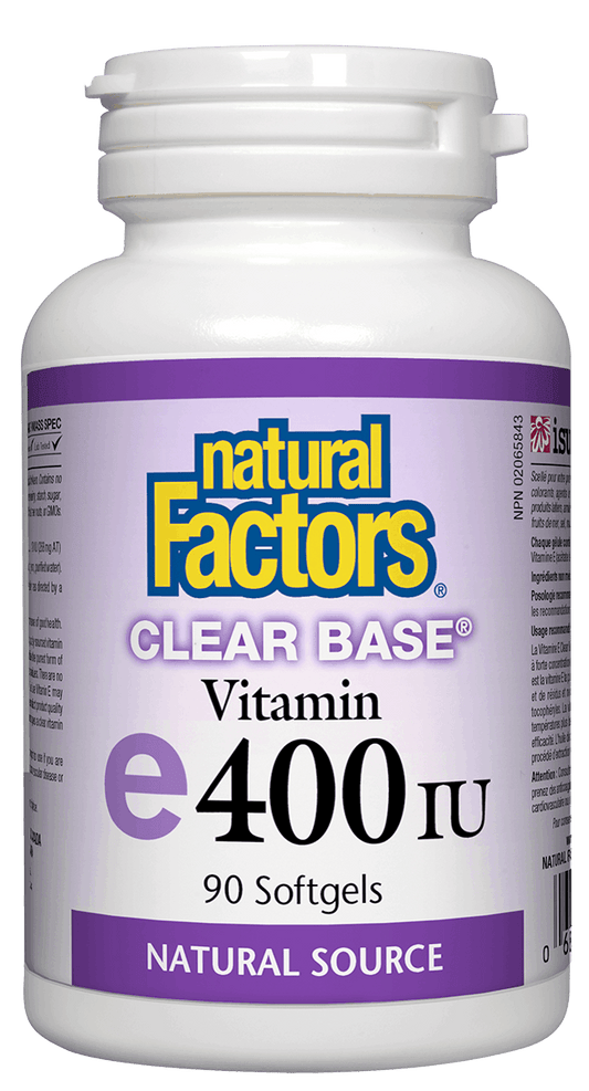 Natural Factors Vitamin E 400IU Clear Base 90 Softgels