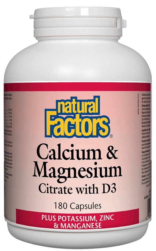 Natural Factors Calcium & Magnesium Citrate w/ D3 180 Capsules