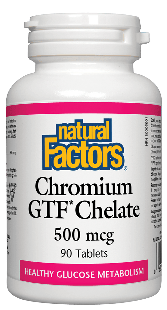 Natural Factors Chromium GTF Chelated 500mcg 90 Tablets