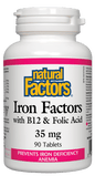Natural Factors Iron Factors with B12 & Folic Acid 35mg 90 Tablets