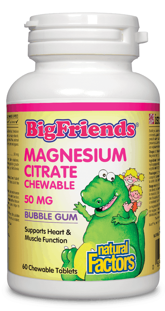 Natural Factors Big Friends Magnesium Citrate Chewable 50mg 60 Chewable Tablets