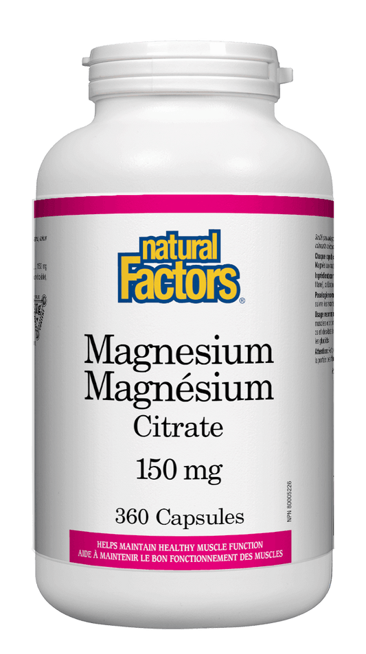 Natural Factors Magnesium Citrate 150mg 360 Capsules