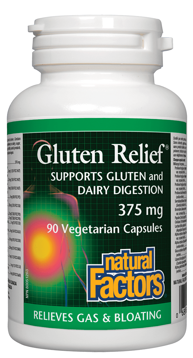Natural Factors Gluten Relief 375mg 90 V-Capsules