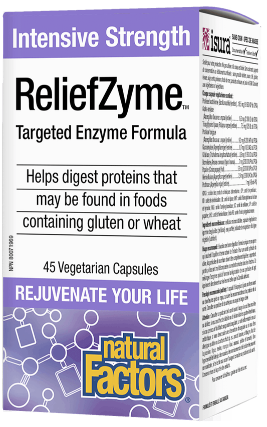 Natural Factors ReliefZyme Intensive Strength 45 V-Capsules