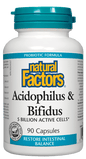 Natural Factors Acidophilus and Bifidus 5 Billion 90 Capsules