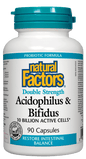 Natural Factors Acidophilus & Bifidus 10 Billion Double Strength 90 Capsules