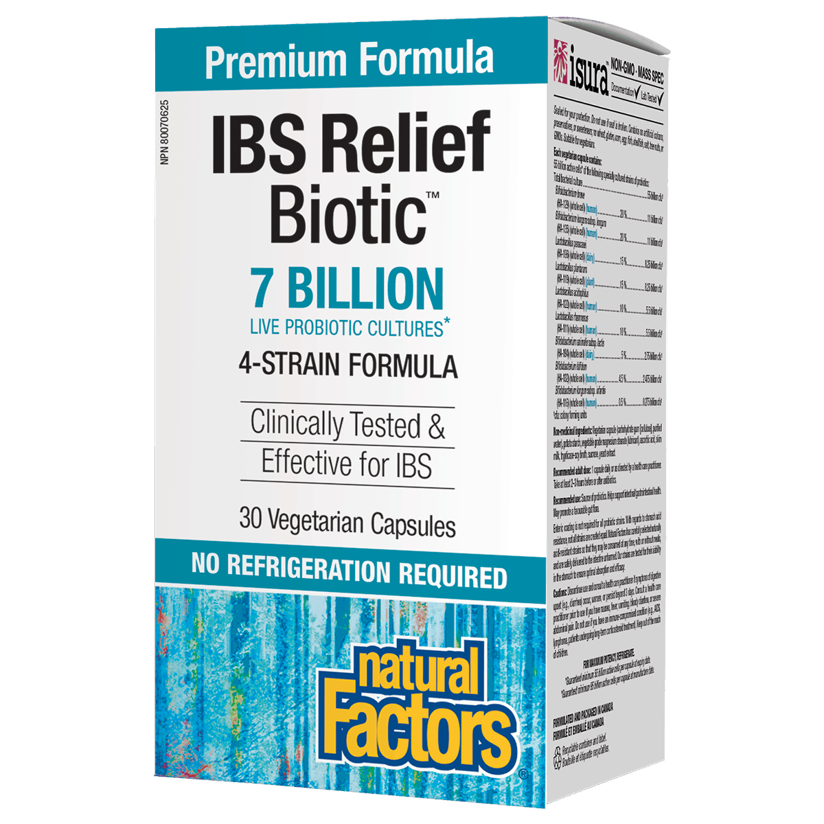 Natural Factors ReliefBiotic, 7 Billion Active Cells 30 V-Capsules