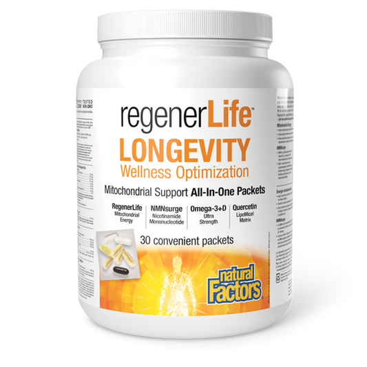 Natural Factors RegenerLife Longevity Wellness Optimization 30 Packets