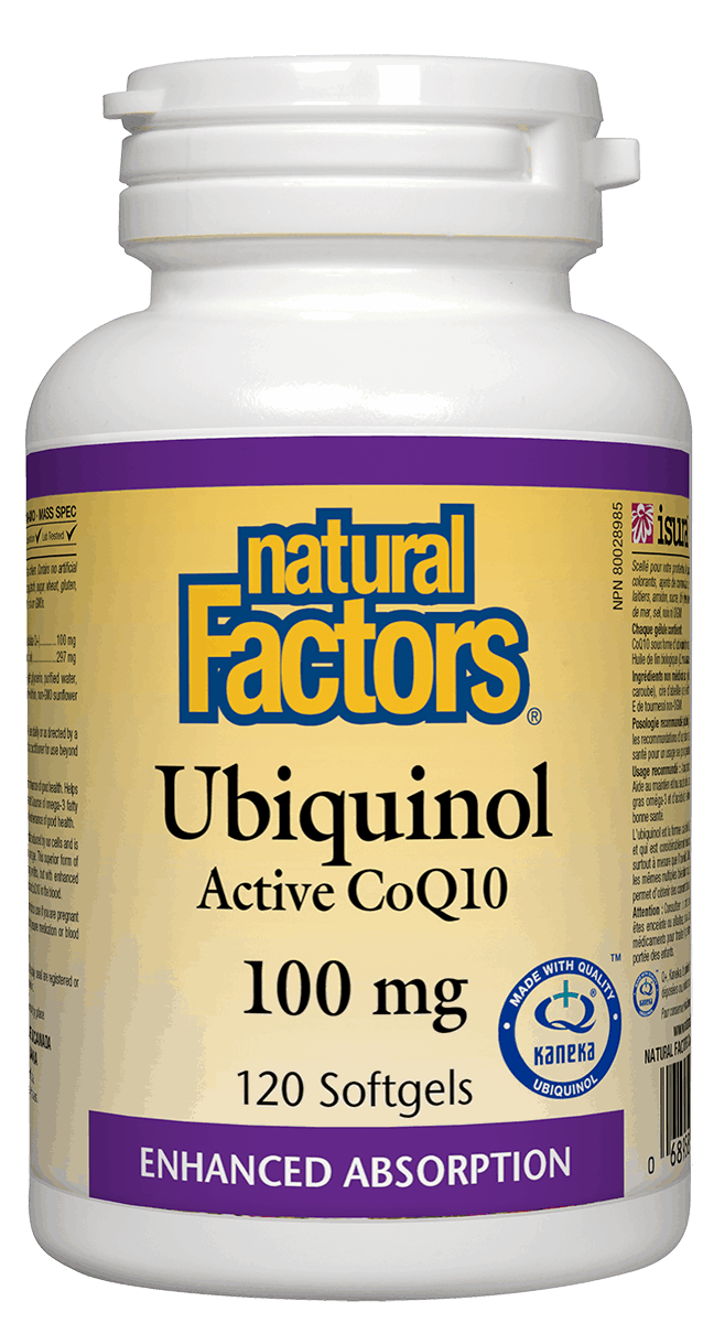 Natural Factors Ubiquinol QH Active CoQ10 100mg 120 Softgels