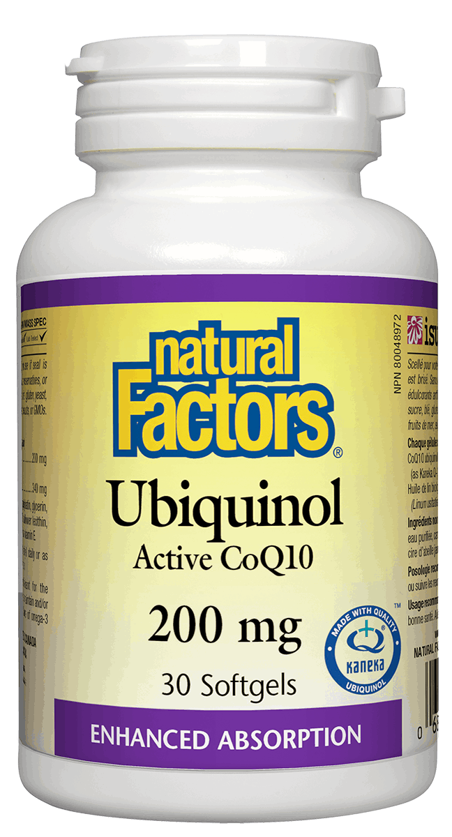 Natural Factors Ubiquinol QH Active CoQ10 200mg 30 Softgels