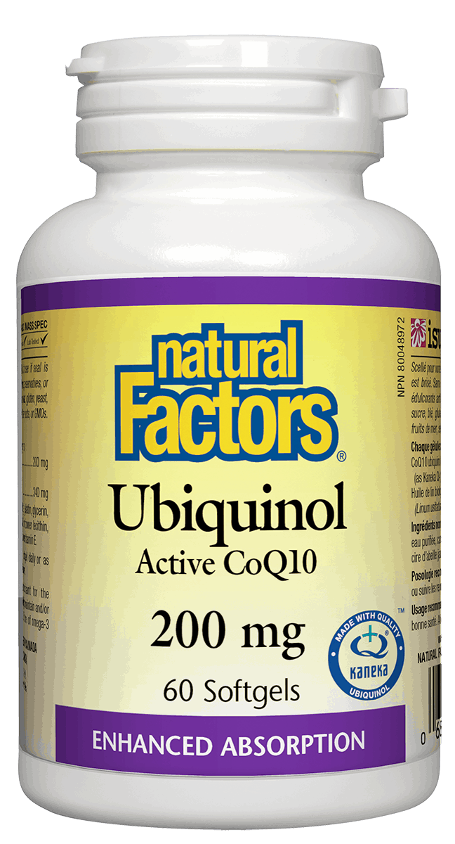 Natural Factors Ubiquinol QH Active CoQ10 200mg 60 Softgels