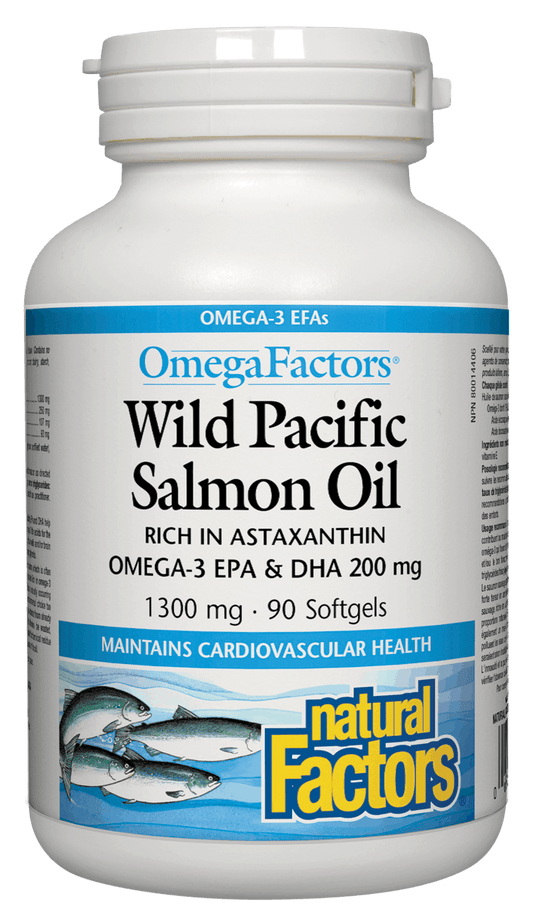 Natural Factors Wild Pacific Salmon Oil 1000mg 90 Softgels