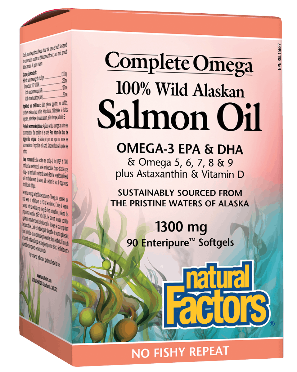 Natural Factors 100% Wild Alaskan Salmon Oil 90 Softgels