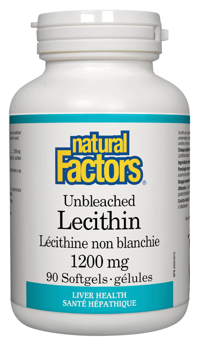 Natural Factors Unbleached Lecithin 1200mg 90 Softgels