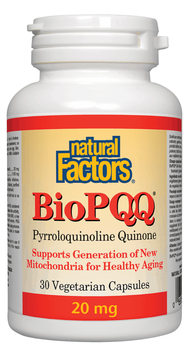 Natural Factors BioPQQ Pyrroloquinoline Quinone 20mg 30 V-Capsules