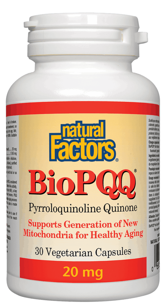 Natural Factors BioPQQ Pyrroloquinoline Quinone 20mg 30 V-Capsules