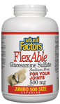 Natural Factors FlexAble & Trade Glucosamine Sulfate Sodium Free 500 Capsules