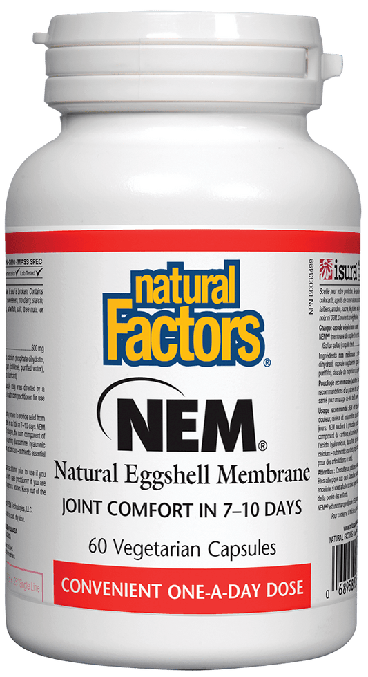 Natural Factors NEM Natural Eggshell Membrane 500mg 60 V-Capsules