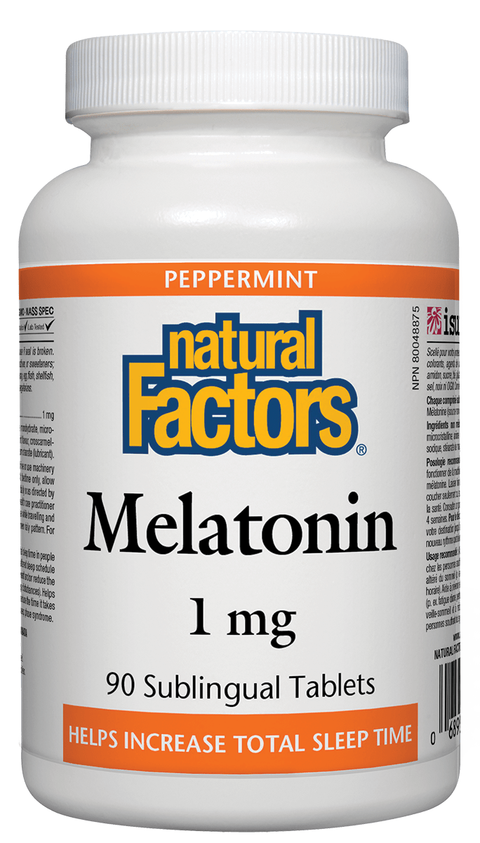 Natural Factors Melatonin 1mg Peppermint 90 Tablets