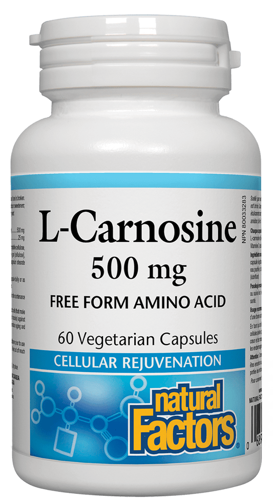 Natural Factors L-Carnosine 500mg 60 V-Capsules