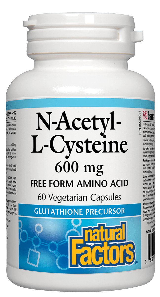 Natural Factors N-Acetyl-L-Cysteine 600mg 60 V-Capsules