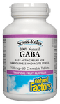 Natural Factors Stress-Relax & Trade 100% Natural GABA 60 Chewable Tablets