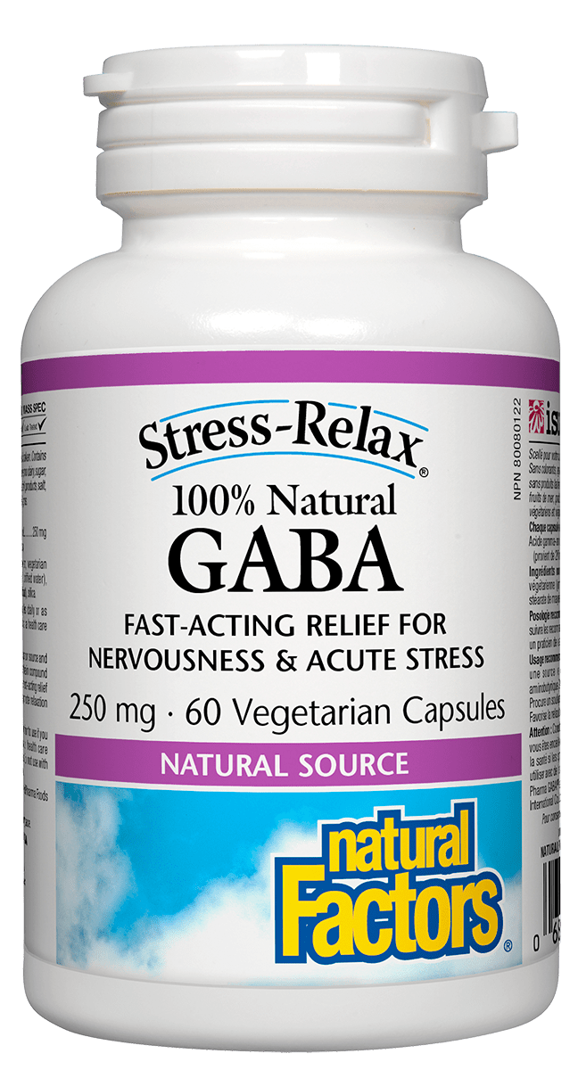 Natural Factors 100% Natural GABA 250mg 60 V-Capsules