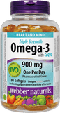 Webber Naturals Triple Strength Omega-3 with CoQ10 enteric coated 900 mg  (EPA/DHA)/ 100 mg CoQ10, 80sgs