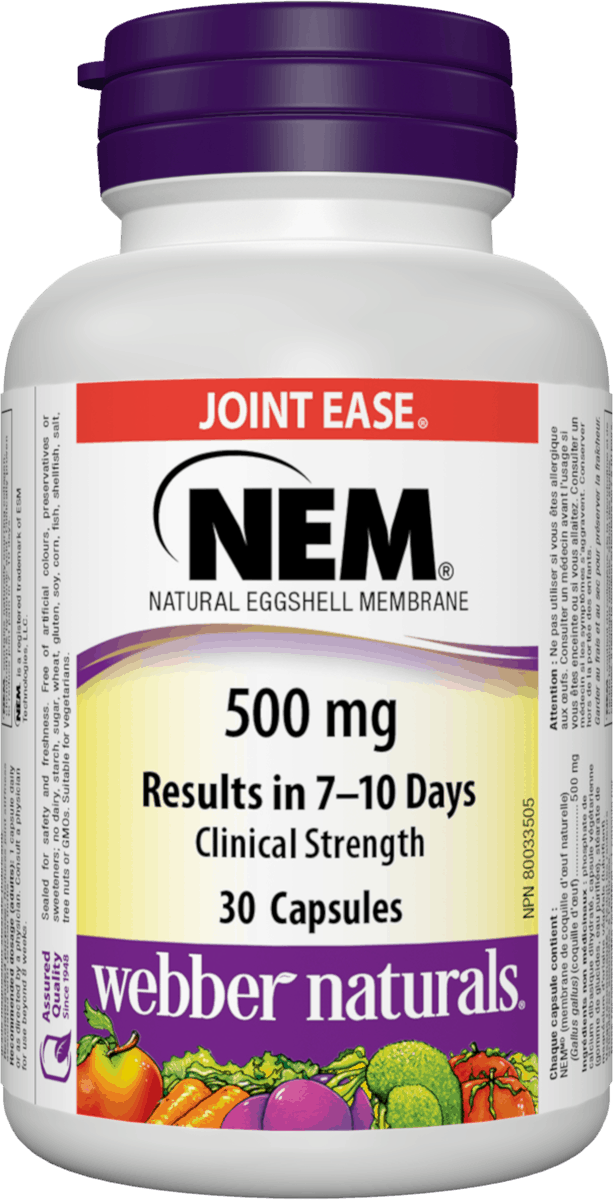 Webber Naturals NEM (Natural Eggshell Membrane) 500 mg, 30vcaps