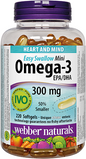 Webber Naturals Omega-3 Mini 300 mg EPA/DHA 繚 220 clear enteric softgels