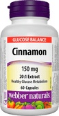 Webber Naturals Cinnamon Extract 150 mg, 60caps