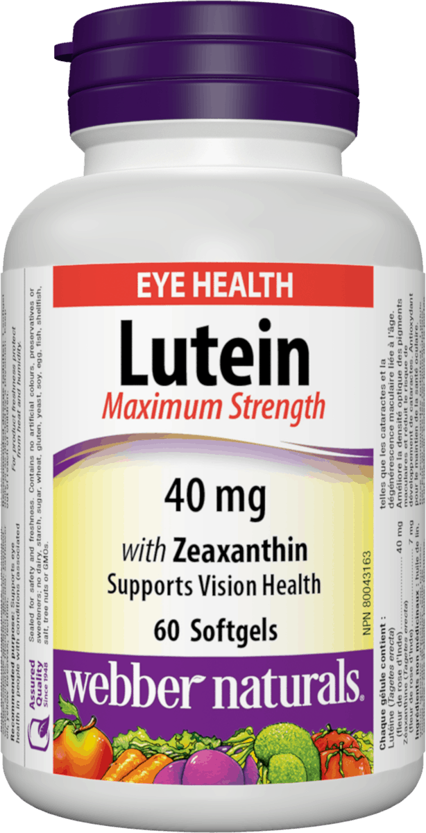 Webber Naturals Lutein with Zeaxanthin Maximum Strength, 40mg, 60 softgels