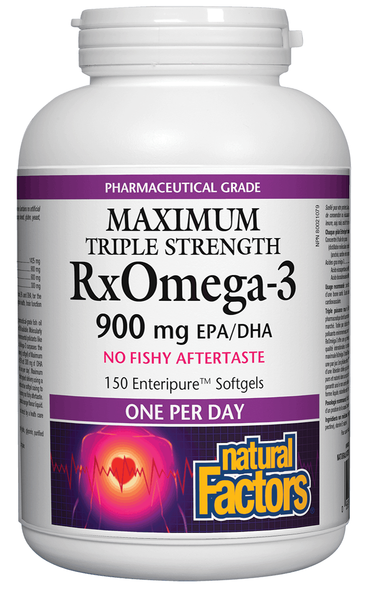 Natural Factors RxOmega-3 Factors, Maximum Triple Strength 150 Softgels
