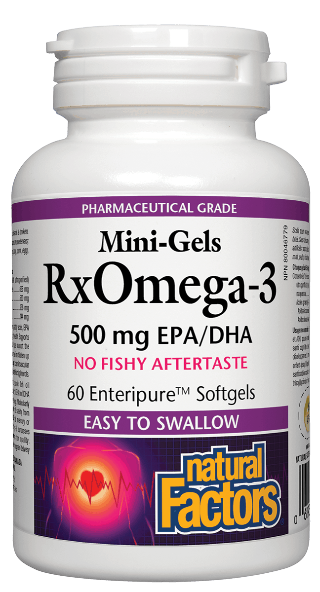 Natural Factors RxOmega-3 Mini Gels 500mg 60 Softgels