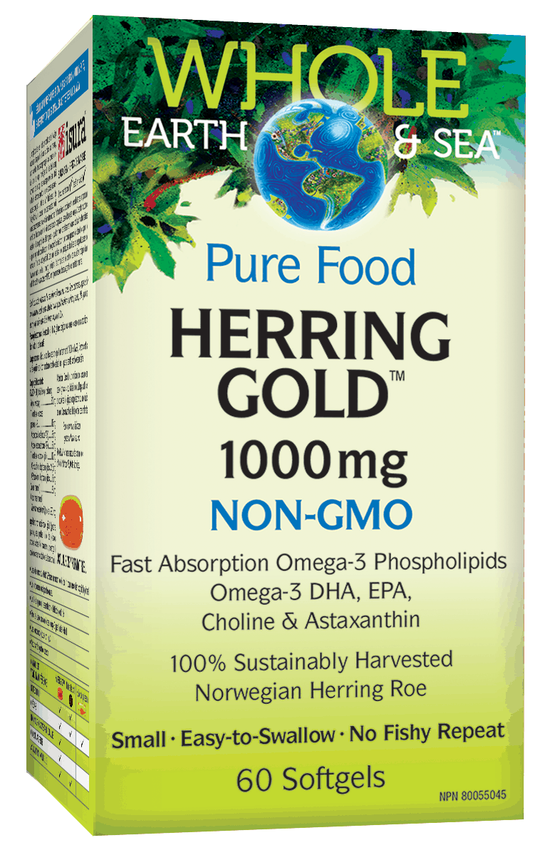 Natural Factors Whole Earth & Sea Herring Gold Omega-3 1000mg 60 Softgels