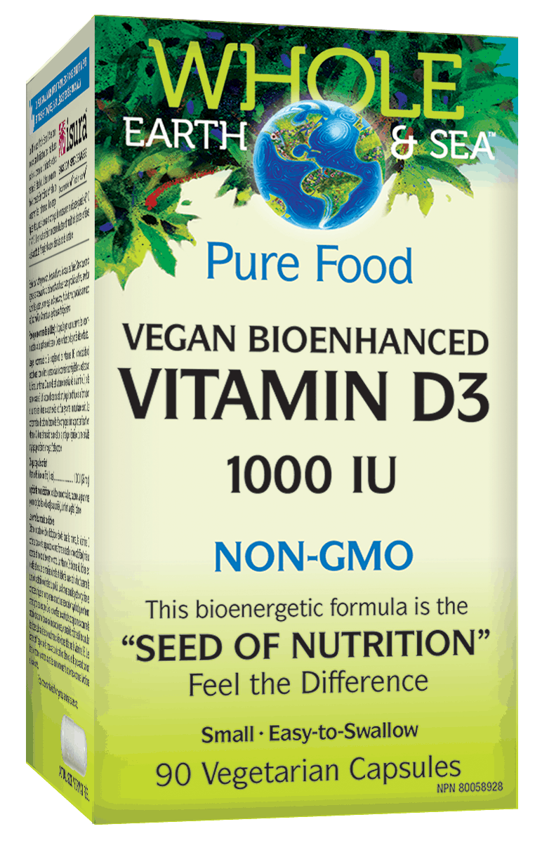 Natural Factores Whole Earth & Sea Beet Vegan Bioenhanced Vitamin D3 1000IU 90 V-Capsules