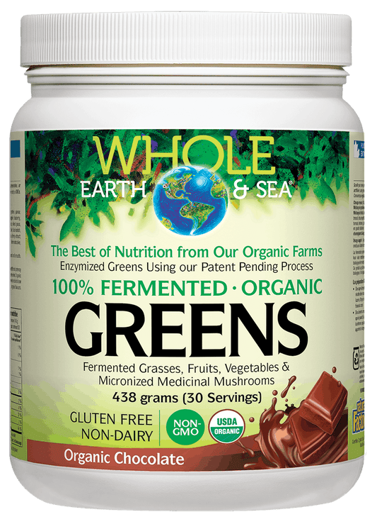 Natural Factors Whole Earth & Sea Fermented Greens Chocolate 438g