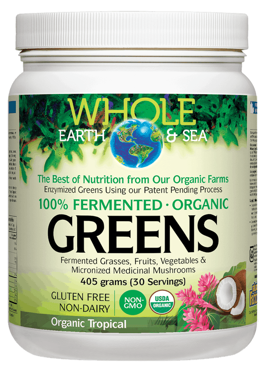 Natural Factors Whole Earth & Sea Fermented Greens 405g Tropical