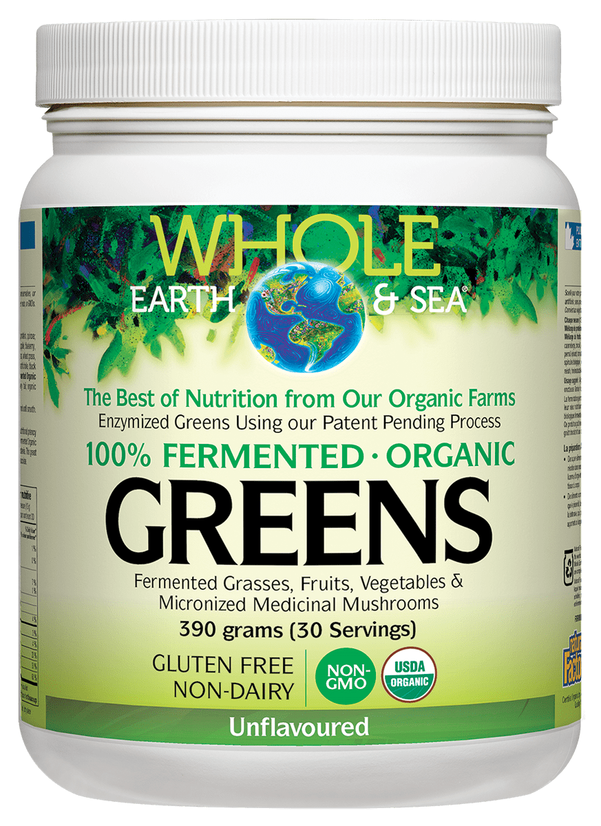 Natural Factors Whole Earth & Sea Fermented Greens 390g Natural Flavoured