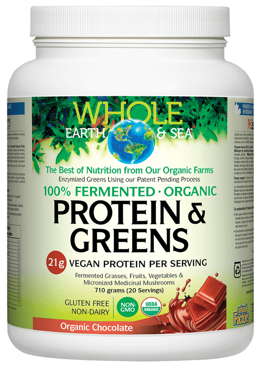 Natural Factors Fermented Protein & Greens 710g Chocolate