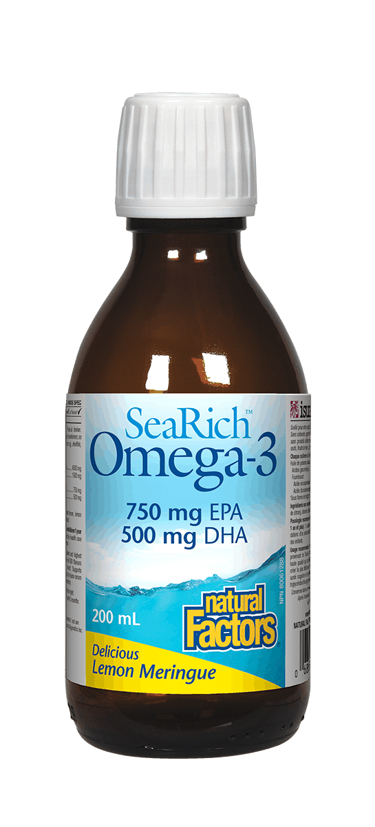 Natural Factors SeaRich Omega-3 750mg EPA 500mg/DHA 200ml Lemon Meringue
