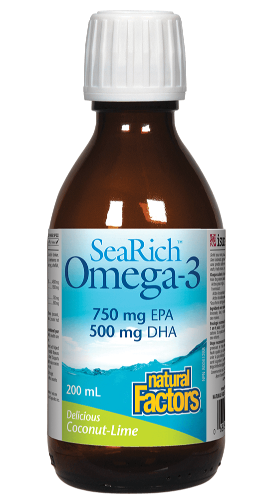 Natural Factors SeaRich Omega-3 750 mg EPA 500mg/DHA 200ml Coconut Lime