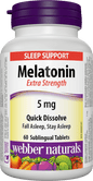 Webber Naturals Melatonin Easy Dissolve, 5 mg, 60 sublingual tabs